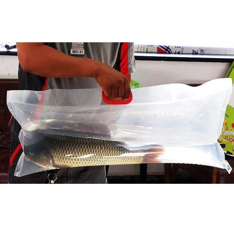 8 Pcs Portable Live Fish Packing Bags Oxygen Filling Bag Seafood Carry-Out Bags for Supermarket Store, Size: 50x30x0.45cm, Clear