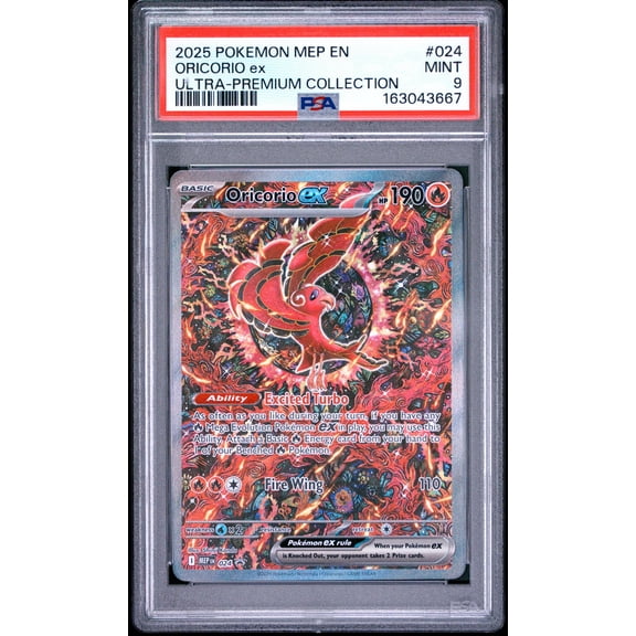 Collectible 2025 Pokemon Mega Evolution Mega Charizard X Ex Black Star Promo Ultra Premium Collection Oricorio Ex #024 PSA 9