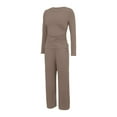 thumbnail image 4 of Pyhlmscde Women's Wide Leg Long Sleeve Crop Tops Matching Sets Outfits, Sweatsuits Women 2 Piece Outfit, Winter Clothes for Women, Fall Outfits for Women, 4 of 6