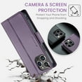 thumbnail image 7 of Jiahe Cover for iPhone 13 Pro, Wallet Case with Card Holder Stand,with RFID Blocking Hybrid Shockproof Magnetic Clasp Flip Leather Full Body Protection Case Cover, purple, 7 of 7