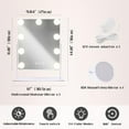 thumbnail image 2 of COOLJEEN Vanity Mirror with Lights, 9 Led Bulbs Lighted Makeup Mirror with Detachable 10X Magnification Mirror, Hollywood Mirror 3 Color Lights Tabletop Makeup Mirror, 360°Rotation, 2 of 6