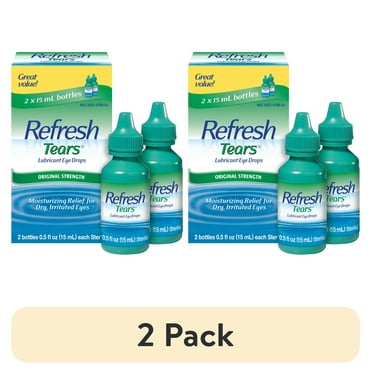 (2 pack) Refresh Tears Lubricant Eye Drops Artificial Tears, 30 ml, 2 Bottles
