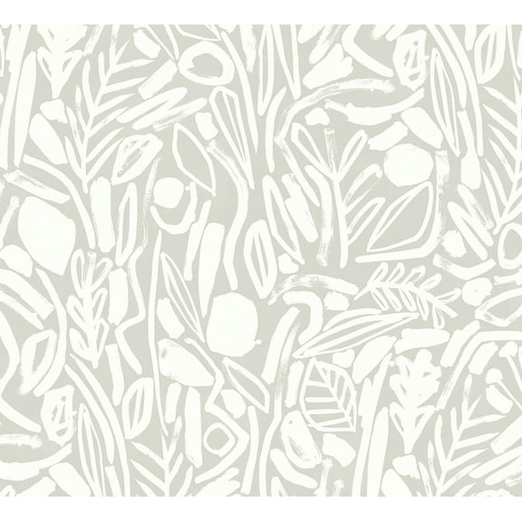 ohpopsi Verdure Stone Painted Botanical Unpasted Non Woven Wallpaper, 19.7-in by 33-ft., 54.2 sq. ft.