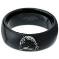 thumbnail image 2 of Tungsten Horse Horses Equestrian Equine Equidae Band Ring 8mm Men Women Comfort Fit Black Dome Polished, 2 of 4