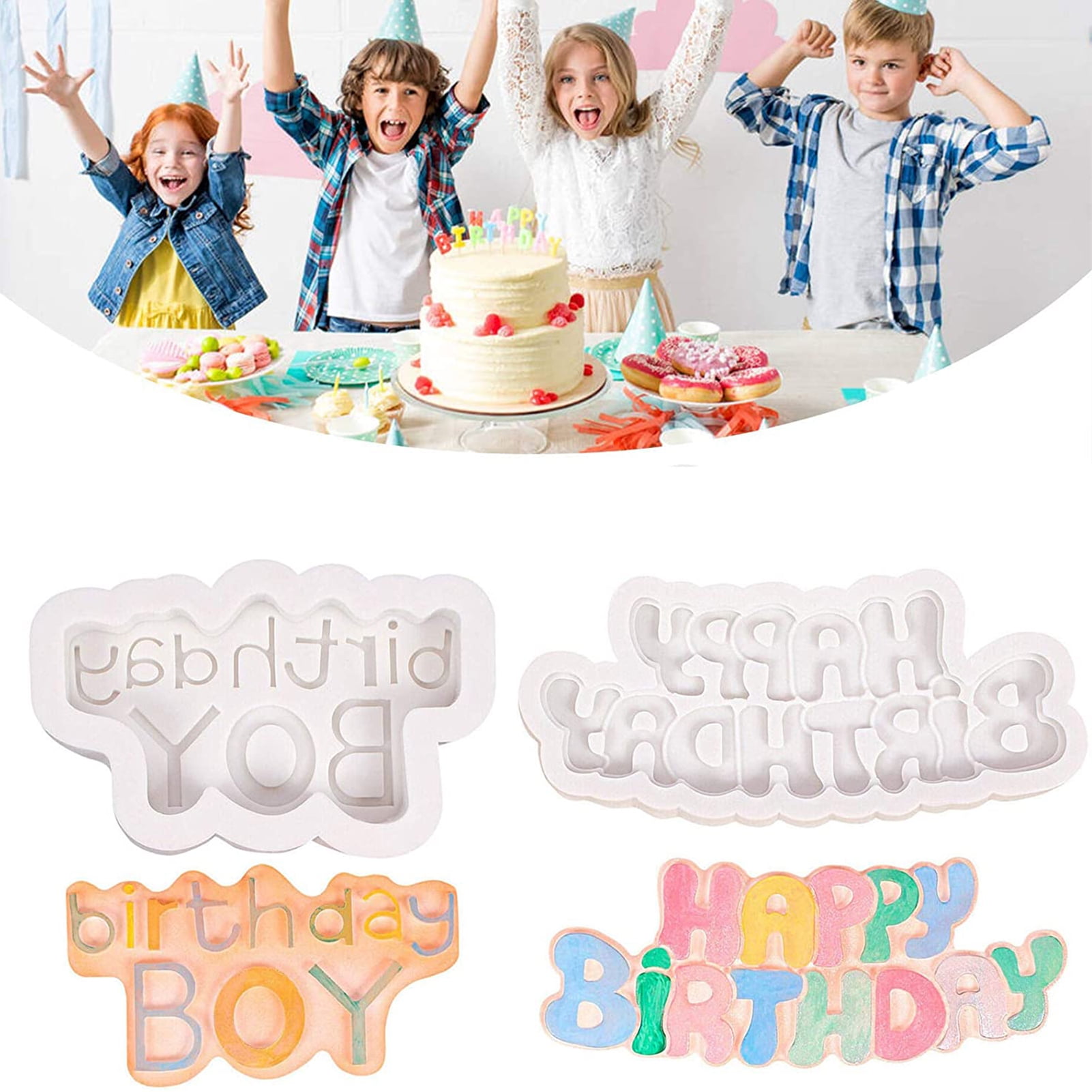 DIY English Letters 3D Happy Birthday Fondant Cake Molds Chocolate Silicone Nice