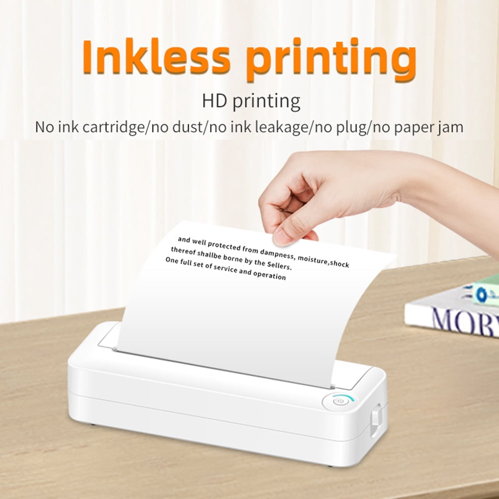 Anself Thermal Printer, Portable Bluetooth Paper Printer for iOS and Android, Wireless Printing on the Go