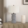 thumbnail image 2 of Pemberly Row 23.5" Moderne Lampe de Table Pilier en Pierre de Béton en Gris, 2 of 8