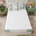 thumbnail image 4 of Manfei Boho Paisley Zipper Queen Comforter Set with Fitted Sheet and 2 Pillowcases,Floral Plaid Dots Stripes Zipper Bedding Set,Reversible, 4 of 7
