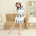 thumbnail image 3 of FORMRS Niños Bathrobe Unisex Hooded Robe Soft Plush Pajamas Sleepwear, Size 7-9T, Cartoon Cat Paw, 3 of 7