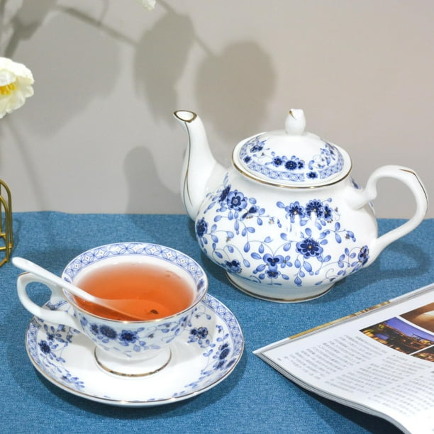 LE POTOCIO Bone China Tea Set, 21-Pieces Porcelain Tea Set for