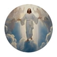 thumbnail image 4 of WYYP Jesus Angels Clouds Round Table Cover - Full Width Single-Sided Printing 100% Polyester Fiber White, 4 of 8