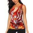 thumbnail image 1 of Balery Red Sun Flame Fox Camiseta sin mangas estampada ligera para mujer, tops de entrenamiento sin mangas, camisetas de yoga transpirables de secado rápido.-Large, 1 of 7