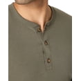 thumbnail image 4 of Hanes Originals Men's Long Sleeve Henley T-Shirt Fatigue Green 2XL, 4 of 5