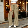 thumbnail image 2 of Vynhevius Women Wide Leg Pants Solid Drawstring Waist Dual Pockets Pleated Casual Loose Trousers, 2 of 7