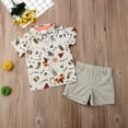 thumbnail image 5 of Toddler Baby Boys Alpaca Shorts Set Short Sleeve Button Down Shirt + Shorts Pants 2 Pieces Infant Summer Clothes Outfits, 5 of 6
