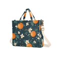 thumbnail image 7 of FORMRS Womens Corduroy Tote Bag Crossbody Shoulder Handbag with Pocket, Green Floral Oranges, 7 of 7