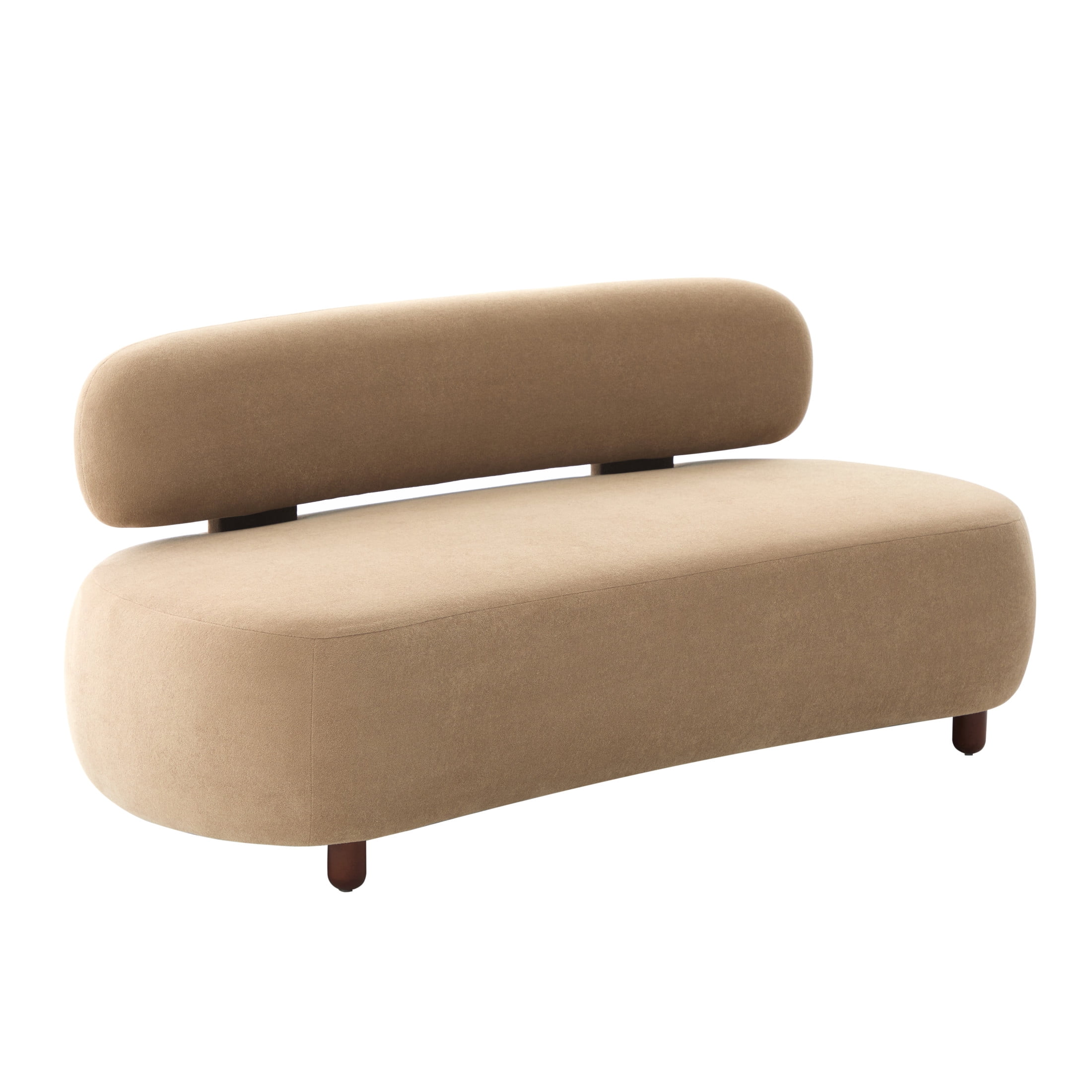 Christopher Knight Home 66" Modern Curved Velvet Sofa with Oval Back for Living Room, 3 Seats, Nomad