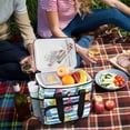 thumbnail image 5 of FORMRS Insulated Cooler Bag 24 Cans Capacity Soft Leakproof Lunch Box with Side Pockets, Yellow Hand Drawn Sailboats, 5 of 7