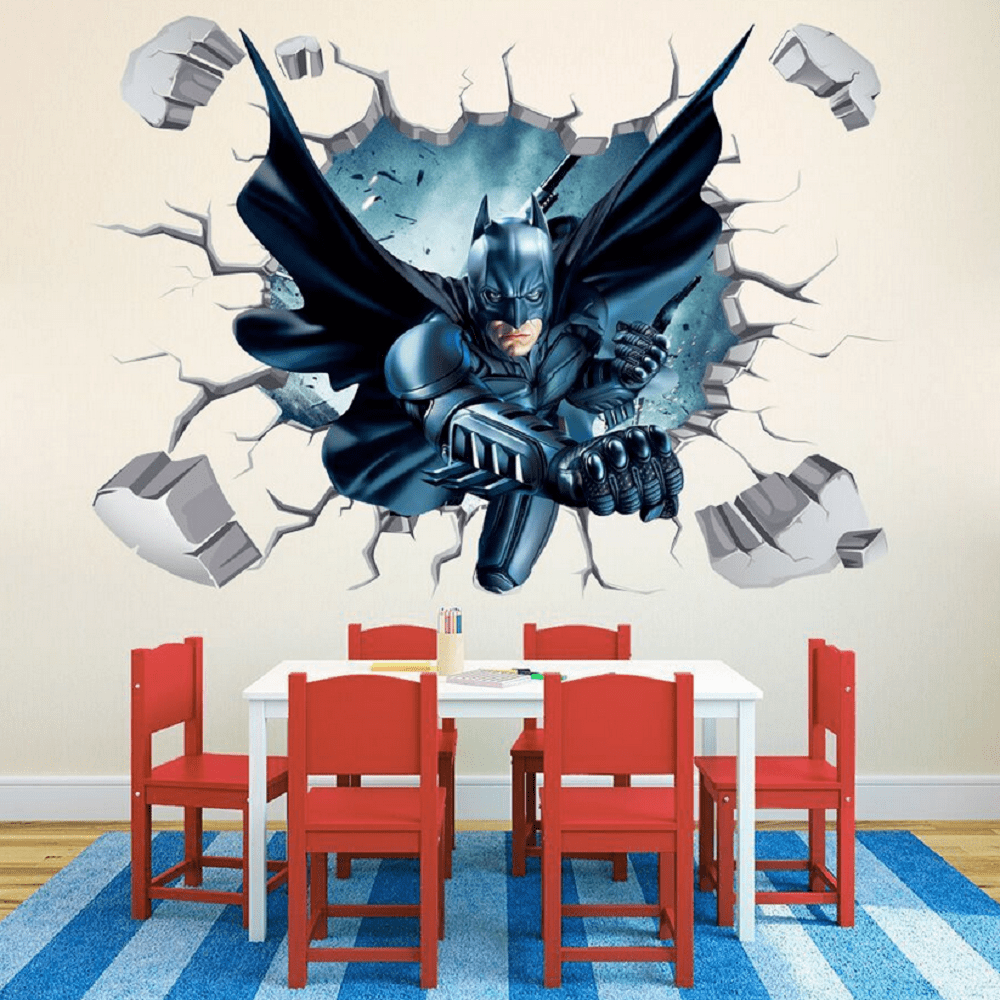 Batman Wall Mural Batman Wallpaper Superhero Wallpaper Nursery Decor  Children Wallpaper Ref 020 