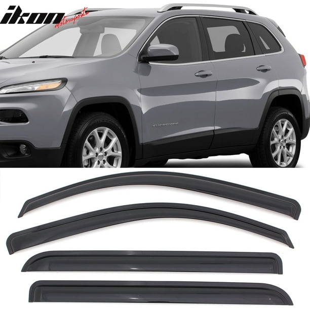 Compatible with 1418 Jeep Cherokee Acrylic Window Visors Vent Deflector Rain Guard 4Pc Set