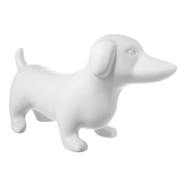 Urban Trends Collection 45029 Ceramic Standing Dachshund Dog Figurine, Matte White