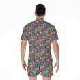 thumbnail image 2 of Hot Purple Pineapple Pattern Short Sleeve Men'S Rompers Casual Summer Jumpsuits Outfit, 2 of 4