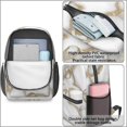 thumbnail image 4 of White and Gold Marble Pattern 17" Waterproof Oxford School Backpacks for Teens, S-Shape Padded Straps, for School, Travel, Hiking, Camping, 4 of 5