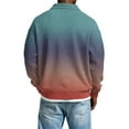 thumbnail image 4 of Nokdvo Waffle Polo Shirts for Men Long Sleeve Collared T Shirts with Collar Button Front Textured Knit Pullovers Gradient Slim Fit Fashion Winter Classic Comfort Tops,Turquoise M, 4 of 4