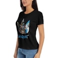 thumbnail image 3 of Jean Michel Basquiat Women's Hawaiian Cotton Short Sleeve T Shirts Tops,Novelty Crewneck Graphic Tee Clothing, 3 of 5