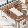 thumbnail image 4 of SEDETA 71" Office Desk with Rolling File Cabinet, L Shaped Desk with Drawers, Large Computer Desk with Power Outlets, CPU Stand, Pegboard and Storage Shelves for Home Office, White & Brown, 4 of 9