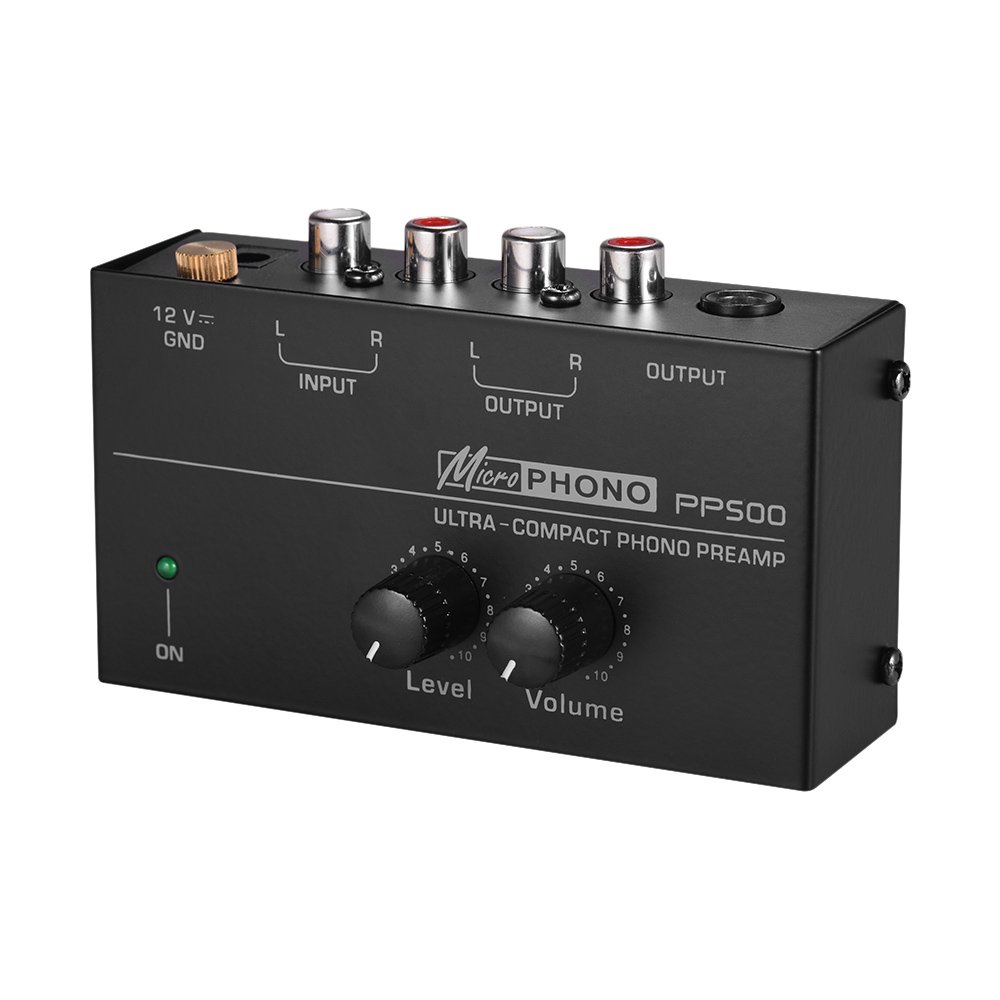 Phono Preamp Preamplifier with Level & Volume Controls