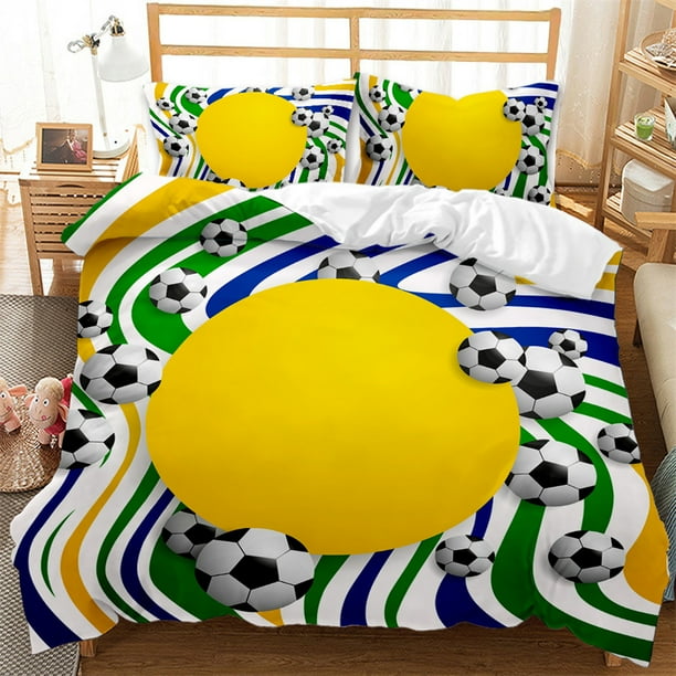 Football Soccer Comforter Set Boys Ball Games Bedding Set, Sport Theme