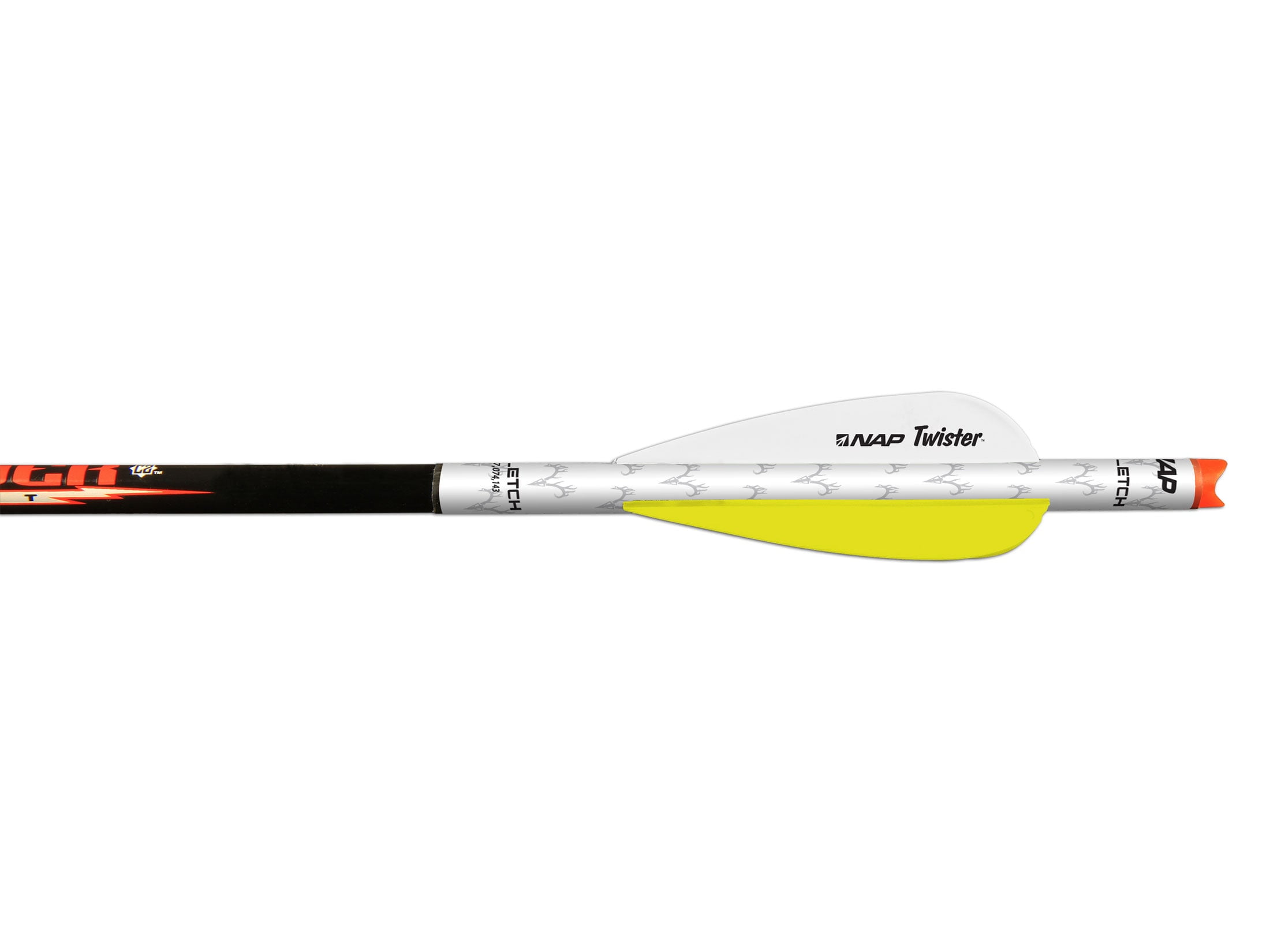 NAP Quikfletch 3in Hellfire Xbow, 6Pack White/Orange/Orange