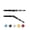 Black, variant on BLUEWING Adjustable Bent Rod Butt Heavy Duty Aluminum Alloy Rod Butt with Adjustable Angles at 0°, 30°, and 60° for Offshore Fishing, Up to 800lb Test, #4 Long Blue
