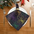 thumbnail image 2 of GZHJMY Mardi Gras Fleur De Lis Neon Cloth Napkin Fat Tuesday Kitchen Dining Table Collection Festive Holiday Seasonal Fun Housewarming Carnival Gift 1 Pack 20" × 20", 2 of 6