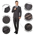 thumbnail image 3 of Antonio Uomo Men’s Plaid Suit Set – Slim Fit 3 Piece Blazer Two Button Jacket Vest Pants for Formal Business Wedding Party Prom Elegant Dress Suits Charcoal 56, 3 of 6