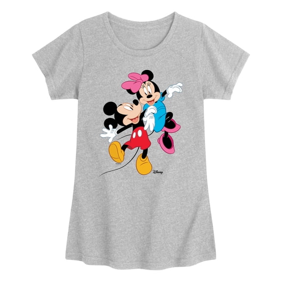 Disney - Mickey And Minnie - Youth Girls Fitted Short Sleeve T-Shirt