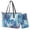 Blue-Marble Print Butterfly, variant on Butterfly Flower Print Handbag and Wallet Set for Women Leather Purses Top Handle Handbags with Matching Purse 2 Pcs Wallet and Purse Set, Purple
