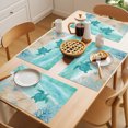 thumbnail image 5 of Turquoise Turtle Coastal Placemats Set of 4 Waves Seaside Summer Beach Ocean Place Mats Indoor Wipeable Table Mats Washable Dining Table Placemats for Kitchen Holiday Party Home Decor 13x19 Inch, 5 of 9