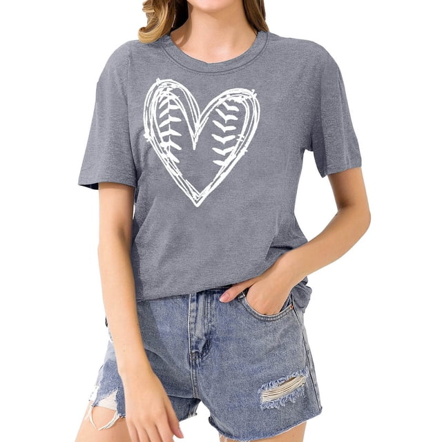 Mareep T-shirt pour Femmes P-3TG T-shirt de Sport de Baseball pour Femmes Imprimé avec Col Rond et Haut à Manches Courtes Hauts pour Femmes Liquidation, Cadeau