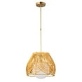 thumbnail image 5 of Lotta 13 in. 1-Light Indoor Brass and Woven Rattan Finish Pendant with Light Kit, 5 of 5