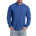 thumbnail image 6 of LODIENY Men's Stretch Wrinkle Free Dress Shirt Long Sleeve Collared Button Down Shirts Regular Fit Wedding Work Blouses Blue S, 6 of 6