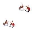 thumbnail image 4 of Billuyoard Pinzas para el pelo con astas de Navidad para mujer, pasador, horquilla de cuerno de ciervo, decoración de cabeza de bola de piel, diadema, Rojo 2piezas Billuyoard CBP547527, 4 of 5