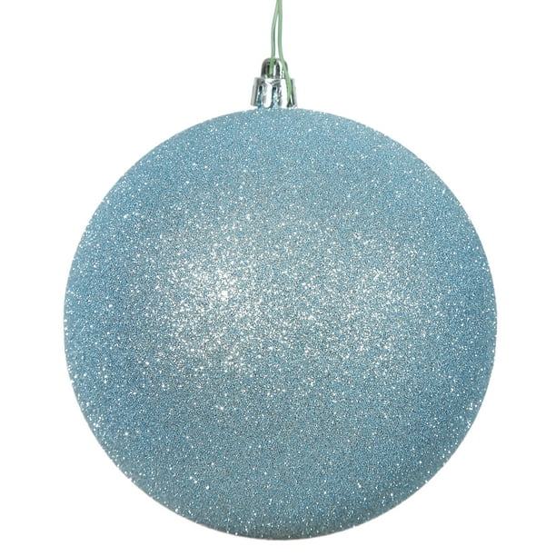 2.75" Baby Blue Glitter Ball Drilled 12/