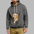 thumbnail image 2 of Urbanix Pet Pouch Hoodie for Men Fashion Long Sleeve Drawstring Pet Carrier Carrier Hoodies Comfy Winter Sweaters with Pockets, 2 of 5