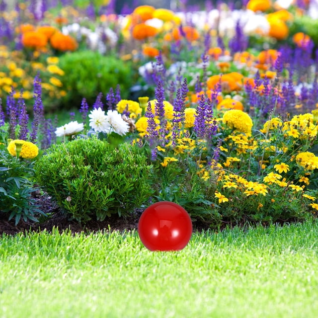 BESTYASH Reflectante De Inoxidable Roja Para Decorar Jardín Con Acabado Y Liso