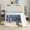 White+Blue, variant on Twin Loft Bed, Metal Loft Bed Frame with 11'' Full-length Guardrail, Bed Frame with Slide and Curtain Set, Under-bed Play Space, Easy Assembly, Gold