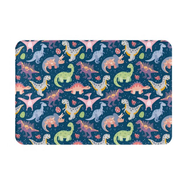 Balery Dinosaur Felpudo de franela, resistente a las manchas y a la decoloración, para uso interior y exterior, fácil de limpiar, 40 x 60 cm