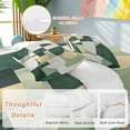 thumbnail image 2 of Abstract Street Art Duvet Cover Set Full Size, Vintage Watercolor Green 4 Piece Soft Microfiber Bedding Set with 1 Duvet Cover, 1 Flat Sheet, 2 Pillowcases, 2 of 9
