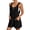 Black, variant on Women’s Knot Strap Button Front Short Overall Romper, Loose Sleeveless Solid Pocket Jumpsuit for Summer Casual Daily Outdoor Wear Green XXL